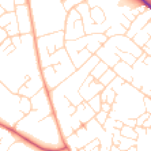 Daytime road noise heatmap for NN5 6TQ