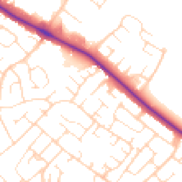 Daytime road noise heatmap for NN5 6TX