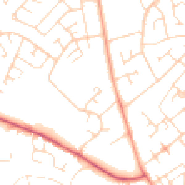 Daytime road noise heatmap for NN5 6XH