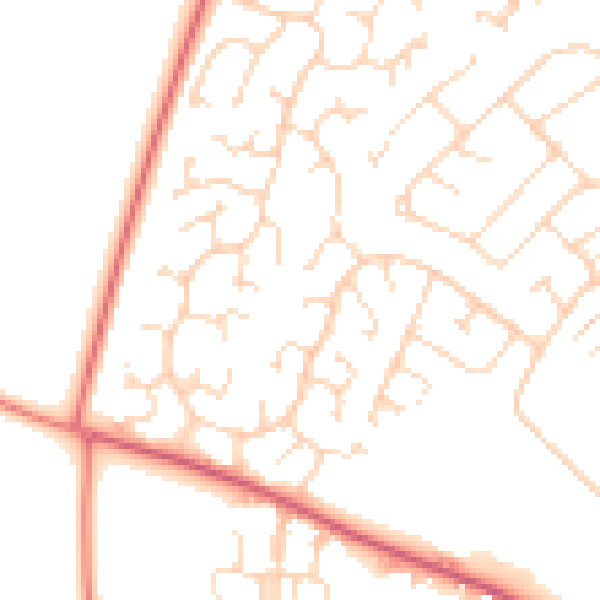 Daytime road noise heatmap for NN5 6YD