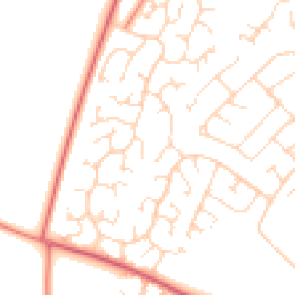 Daytime road noise heatmap for NN5 6YR
