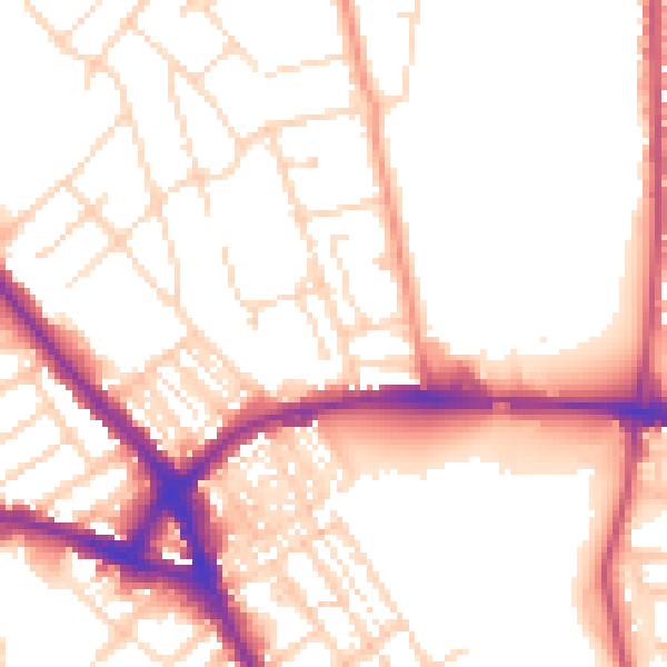 Daytime road noise heatmap for NN5 7DY