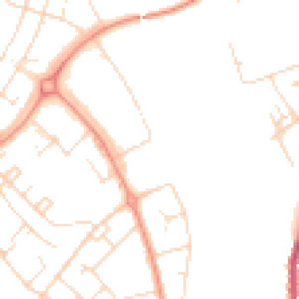 Daytime road noise heatmap for NN5 7QP