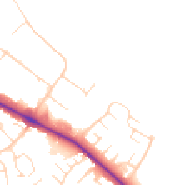 Daytime road noise heatmap for NN5 7UA