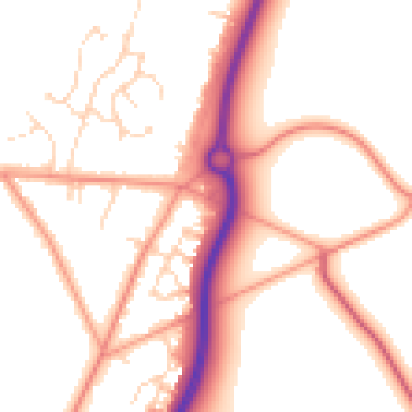 Daytime road noise heatmap for NN6 0AA