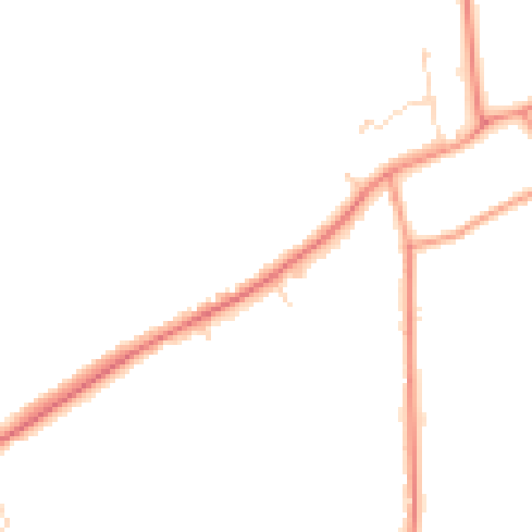 Daytime road noise heatmap for NN6 0AW