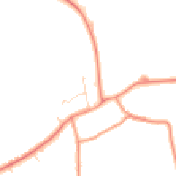 Daytime road noise heatmap for NN6 0AZ
