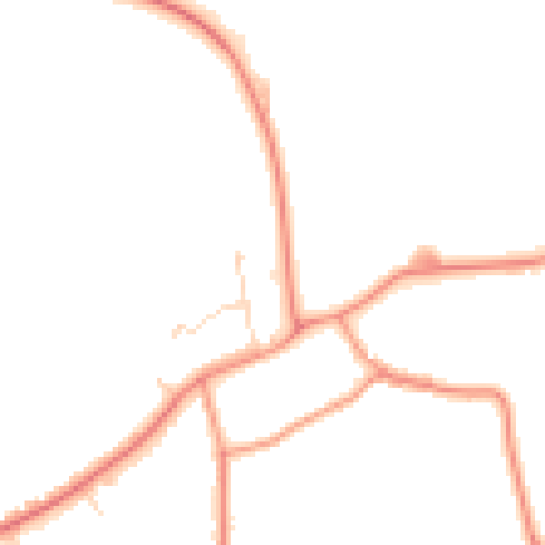 Daytime road noise heatmap for NN6 0BE