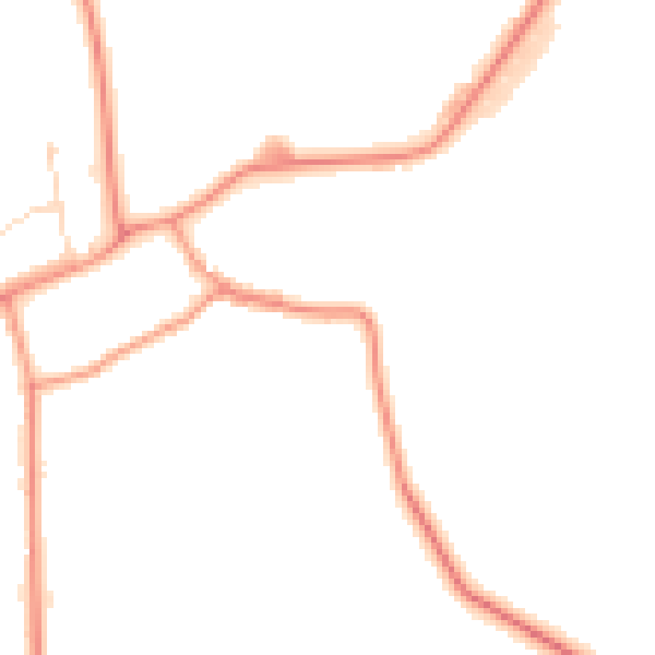 Daytime road noise heatmap for NN6 0BH