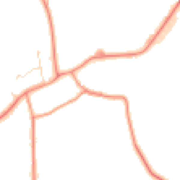 Daytime road noise heatmap for NN6 0BQ