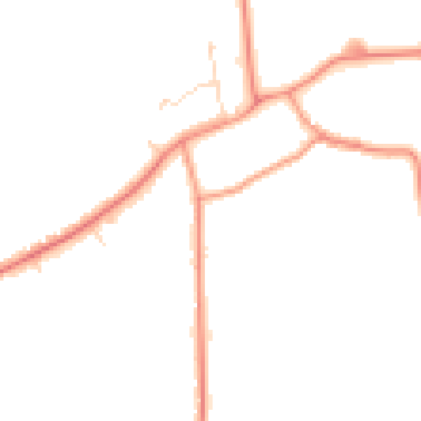 Daytime road noise heatmap for NN6 0BS