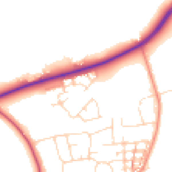 Daytime road noise heatmap for NN6 0FH