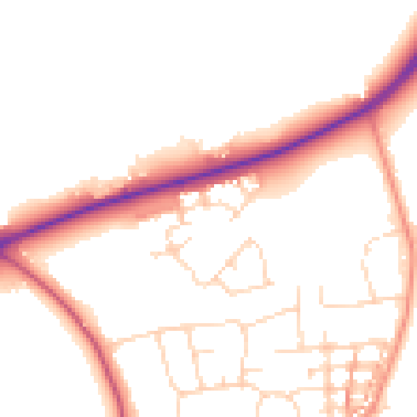 Daytime road noise heatmap for NN6 0FN