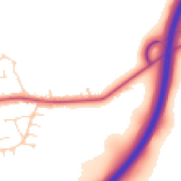Daytime road noise heatmap for NN6 0FR