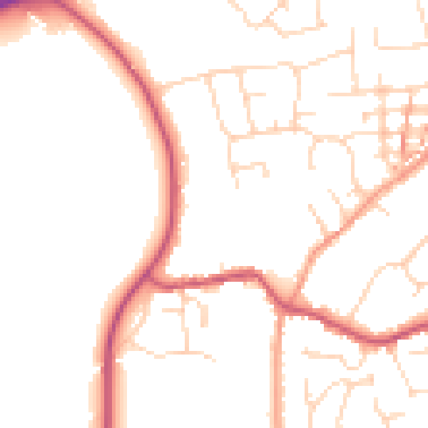 Daytime road noise heatmap for NN6 0HD