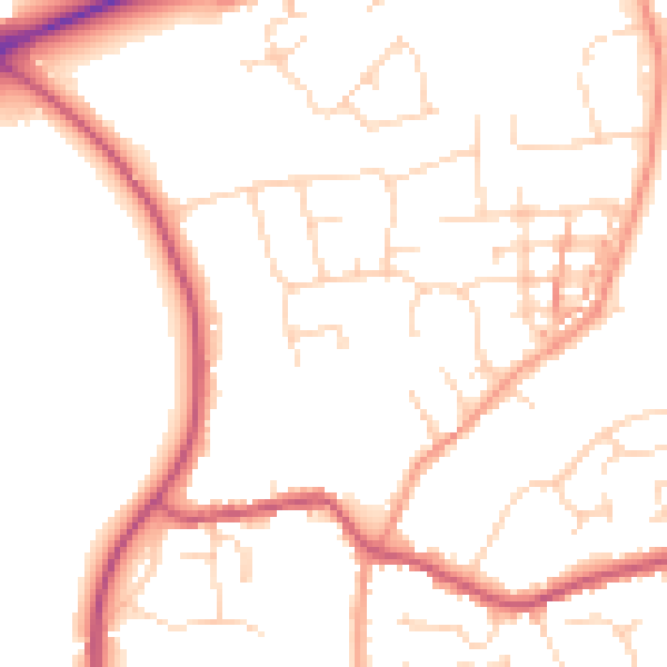 Daytime road noise heatmap for NN6 0HU