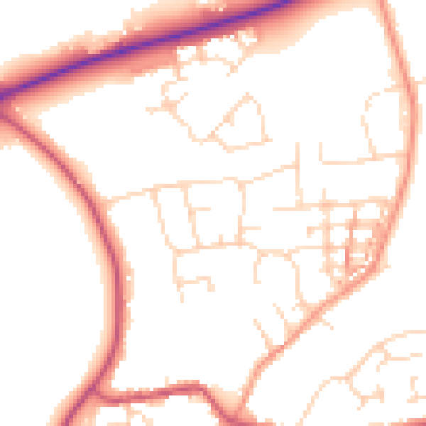 Daytime road noise heatmap for NN6 0HY