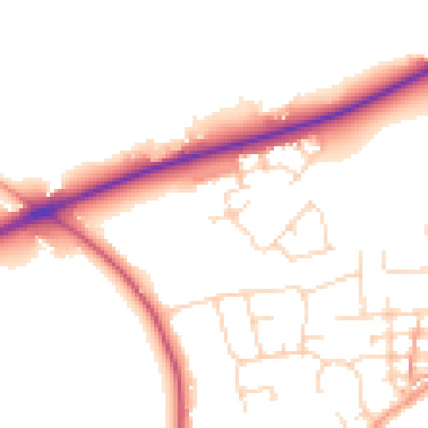 Daytime road noise heatmap for NN6 0JA