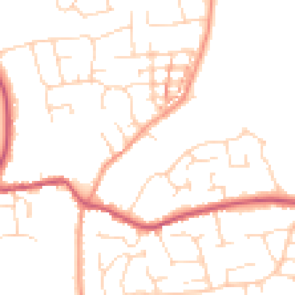 Daytime road noise heatmap for NN6 0JU
