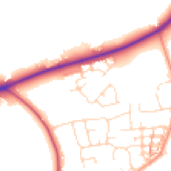 Daytime road noise heatmap for NN6 0JX