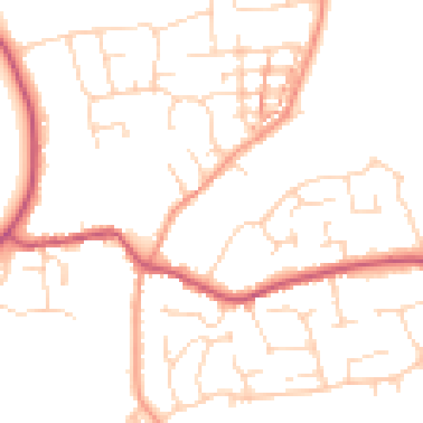 Daytime road noise heatmap for NN6 0JY