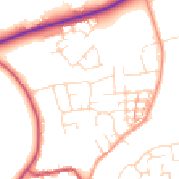 Daytime road noise heatmap for NN6 0LE