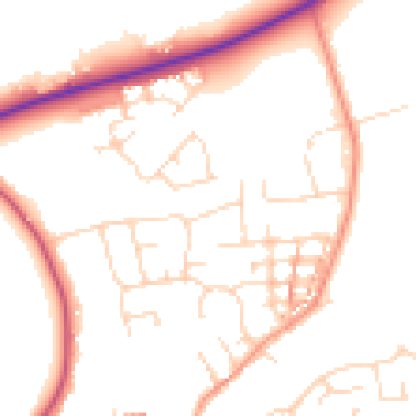 Daytime road noise heatmap for NN6 0LF