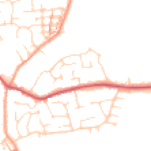Daytime road noise heatmap for NN6 0LX