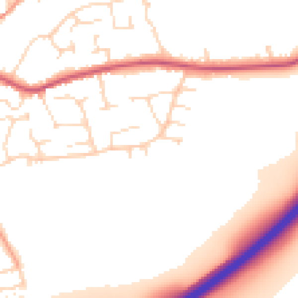 Daytime road noise heatmap for NN6 0LZ