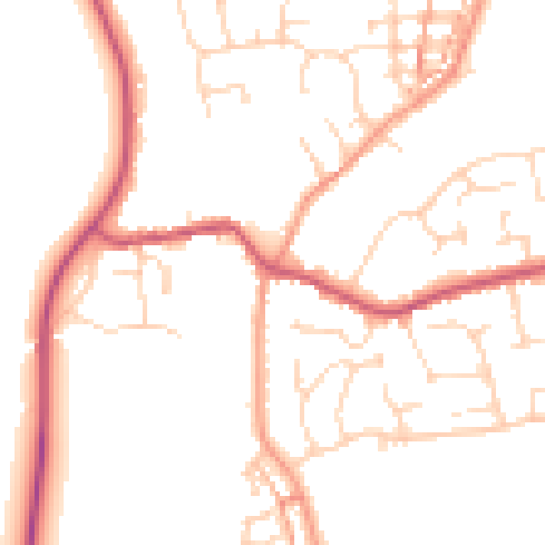 Daytime road noise heatmap for NN6 0NA