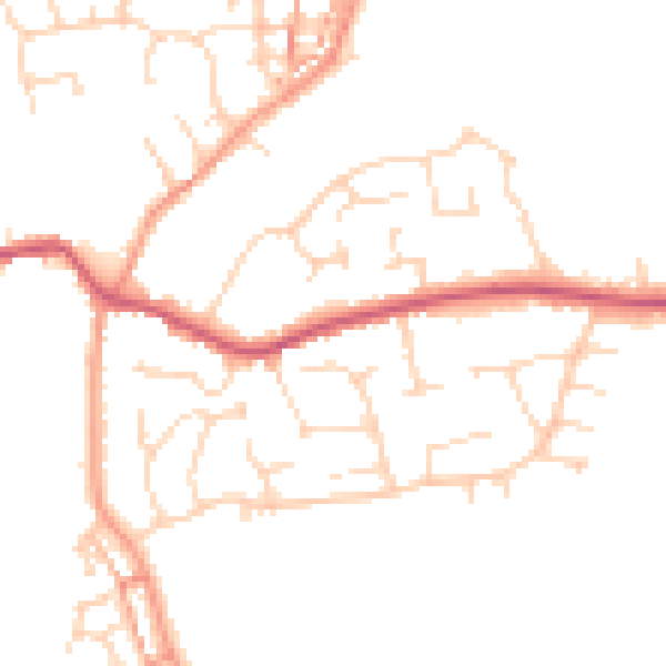 Daytime road noise heatmap for NN6 0NF