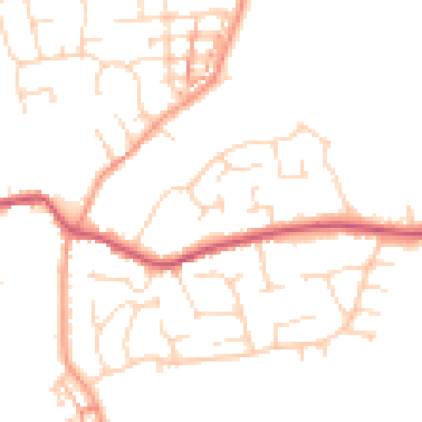 Daytime road noise heatmap for NN6 0NP