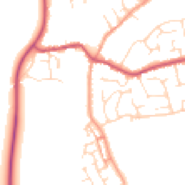 Daytime road noise heatmap for NN6 0NT