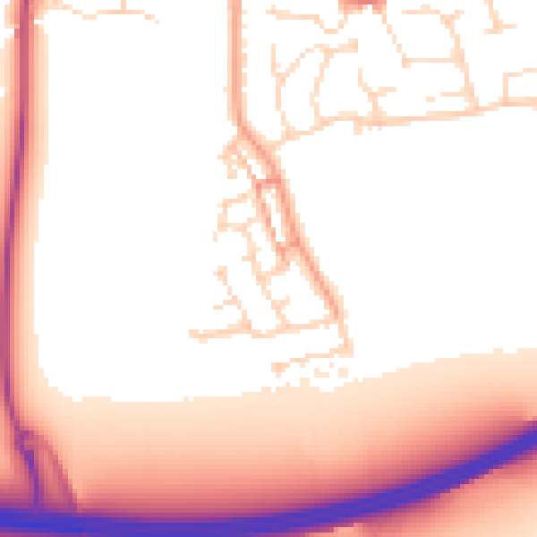 Daytime road noise heatmap for NN6 0PL