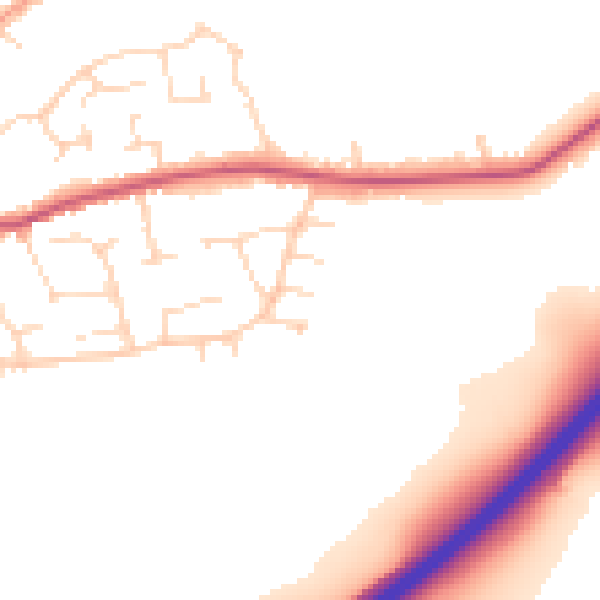 Daytime road noise heatmap for NN6 0PR
