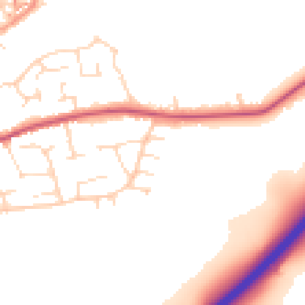 Daytime road noise heatmap for NN6 0PS