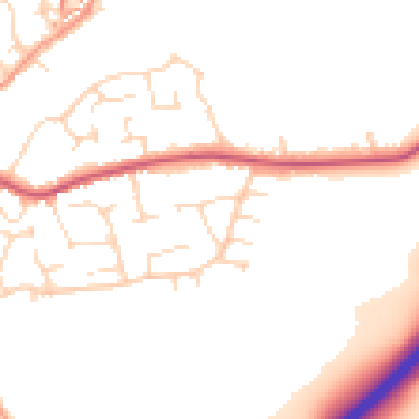 Daytime road noise heatmap for NN6 0PW