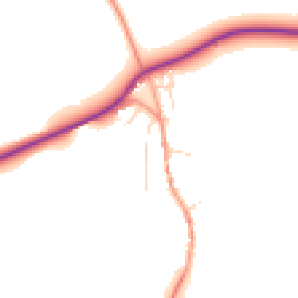 Daytime road noise heatmap for NN6 0QF