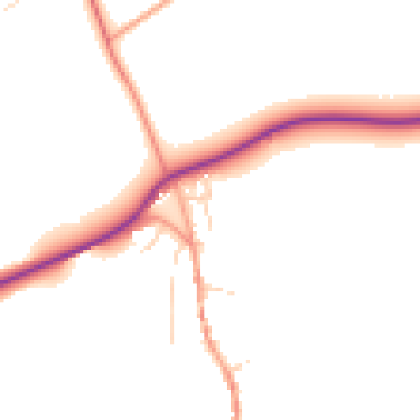 Daytime road noise heatmap for NN6 0QL