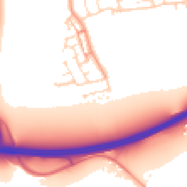 Daytime road noise heatmap for NN6 0RN
