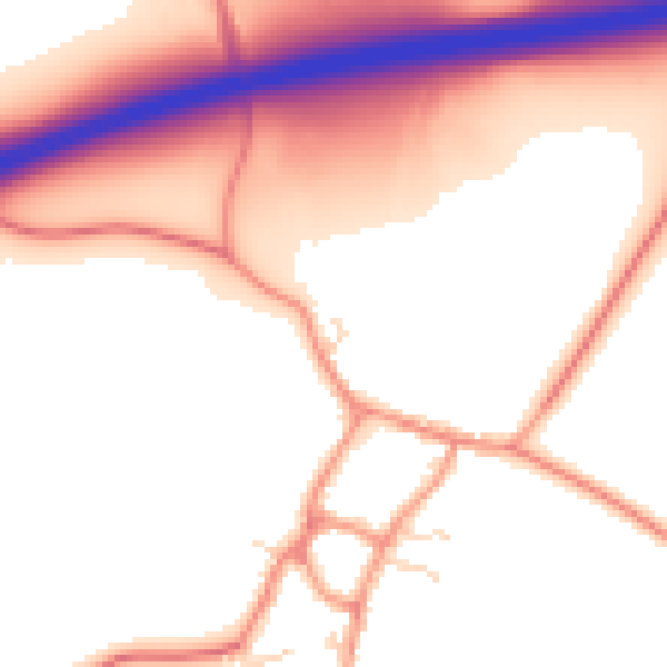 Daytime road noise heatmap for NN6 6AJ