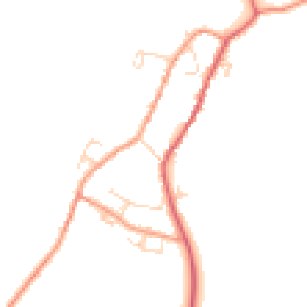 Daytime road noise heatmap for NN6 6HB