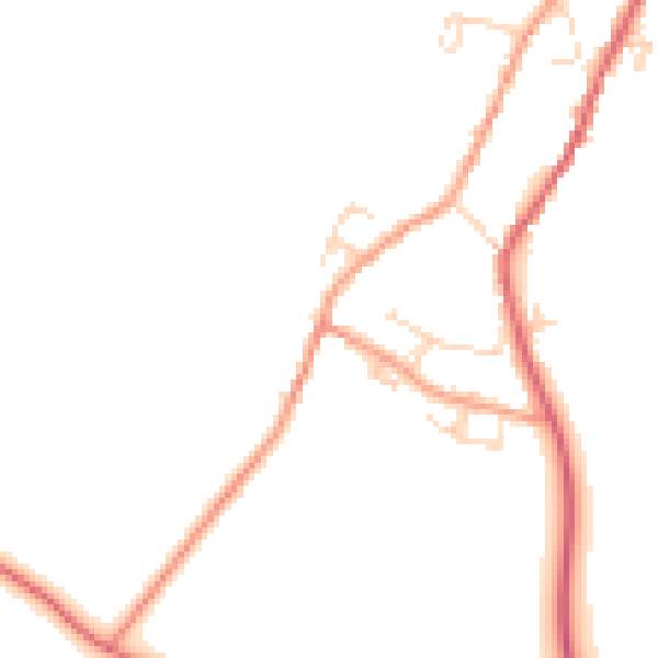 Daytime road noise heatmap for NN6 6HJ