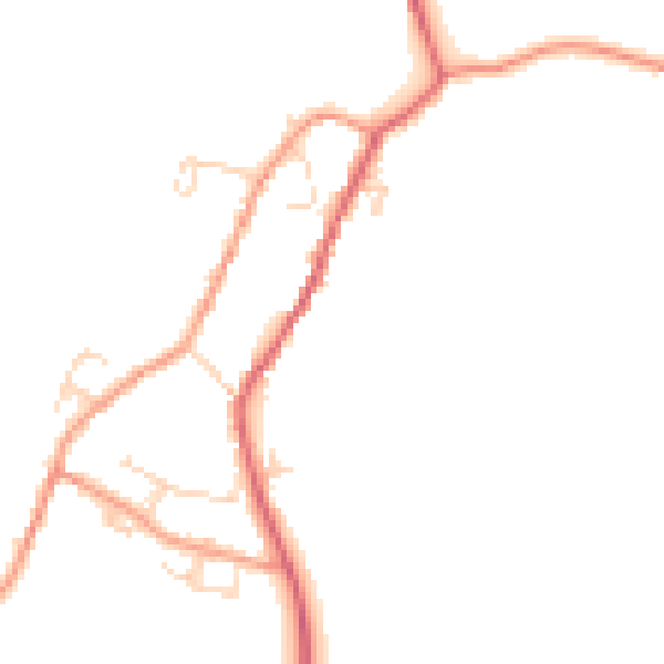 Daytime road noise heatmap for NN6 6JZ