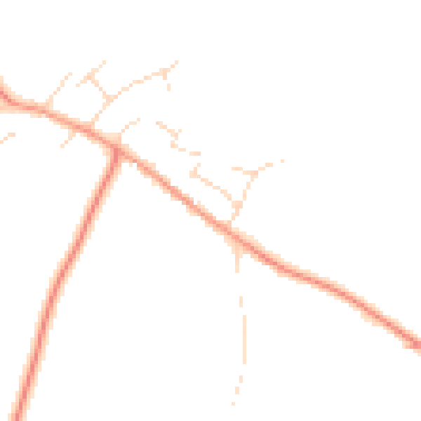 Daytime road noise heatmap for NN6 6LF