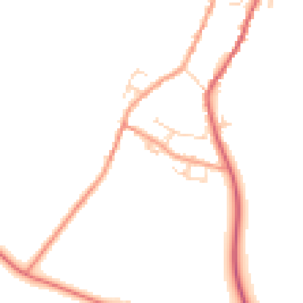 Daytime road noise heatmap for NN6 6NR