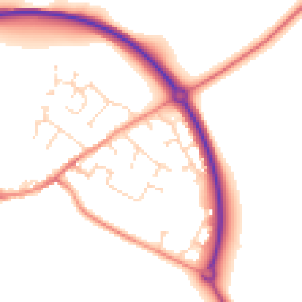 Daytime road noise heatmap for NN6 7AA