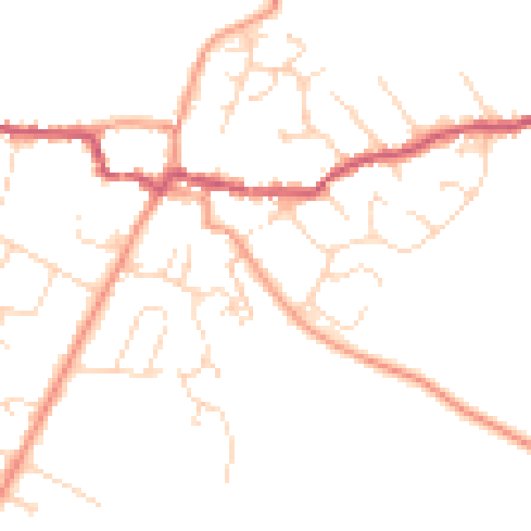 Daytime road noise heatmap for NN6 7RW