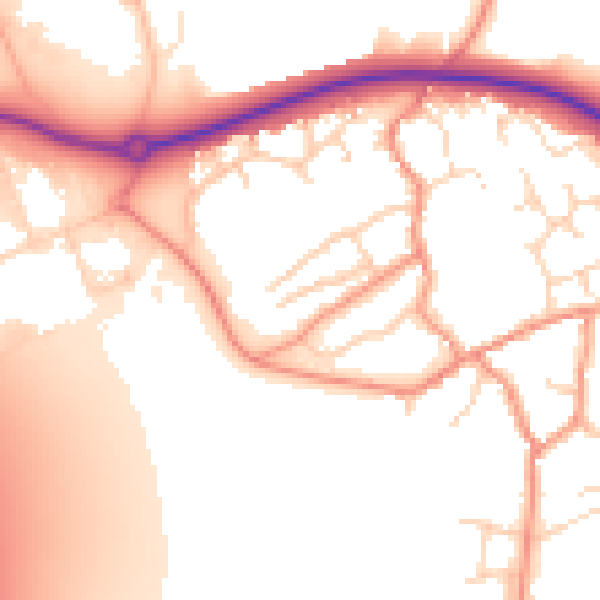 Daytime road noise heatmap for NN6 7SG