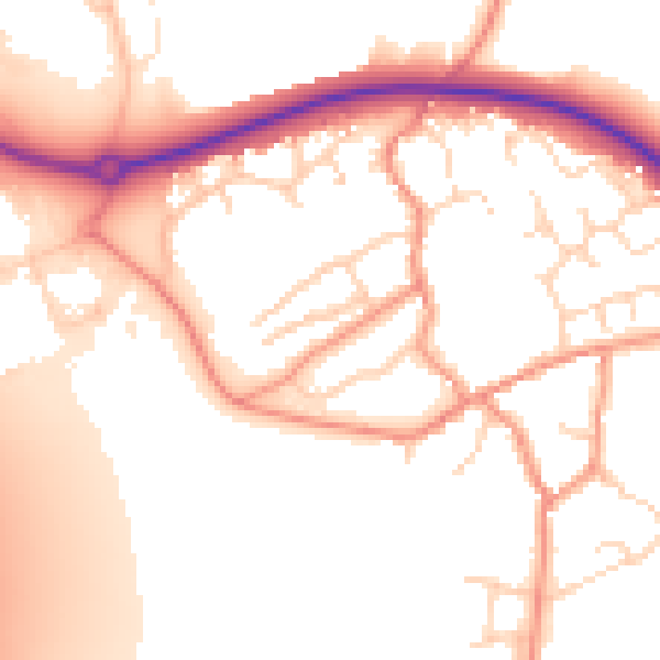 Daytime road noise heatmap for NN6 7SX